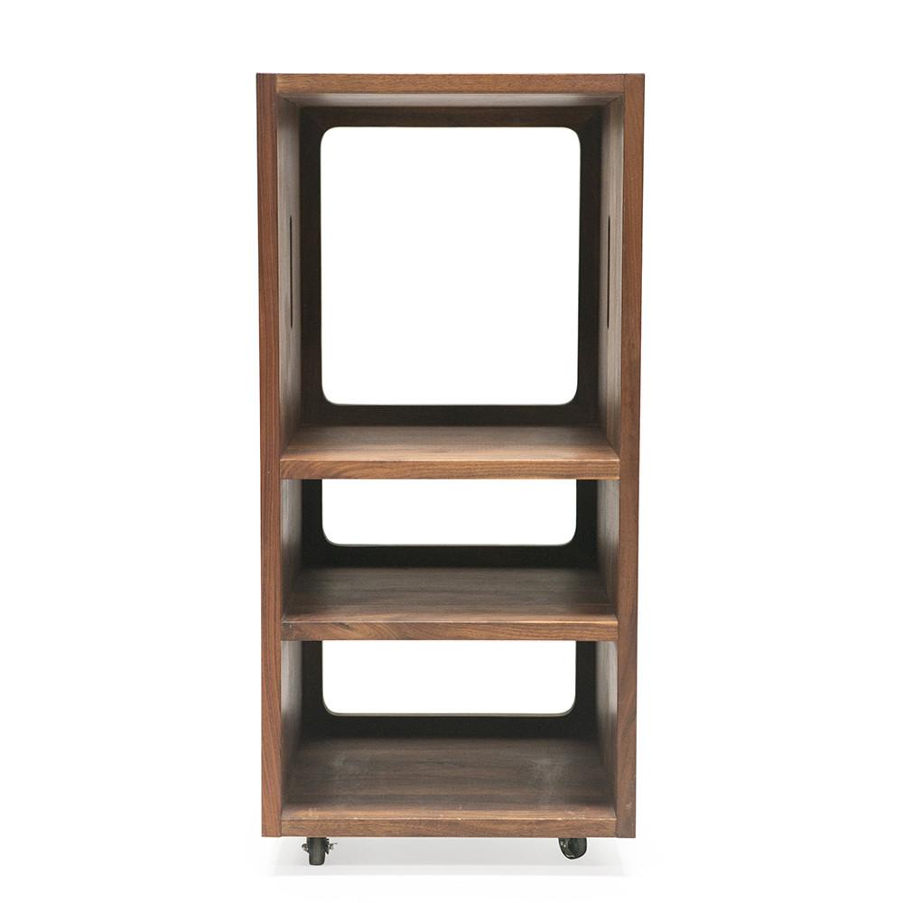Wood Contemporary Rolling Shelf Unit