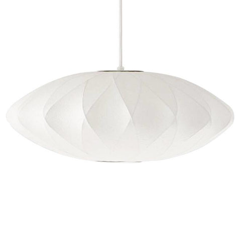 White Criss Cross Hanging Saucer Bubble Lamp