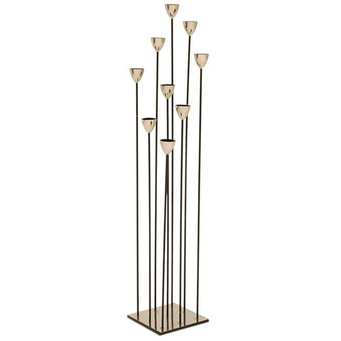 Chrome Tall Skinny Silver Candle Holder