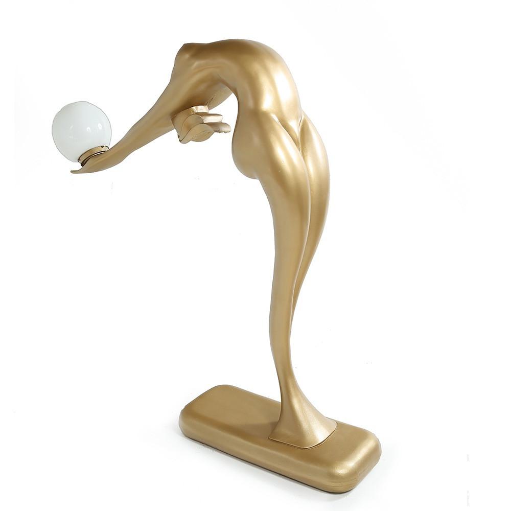 Gold Woman Arching Floor Lamp