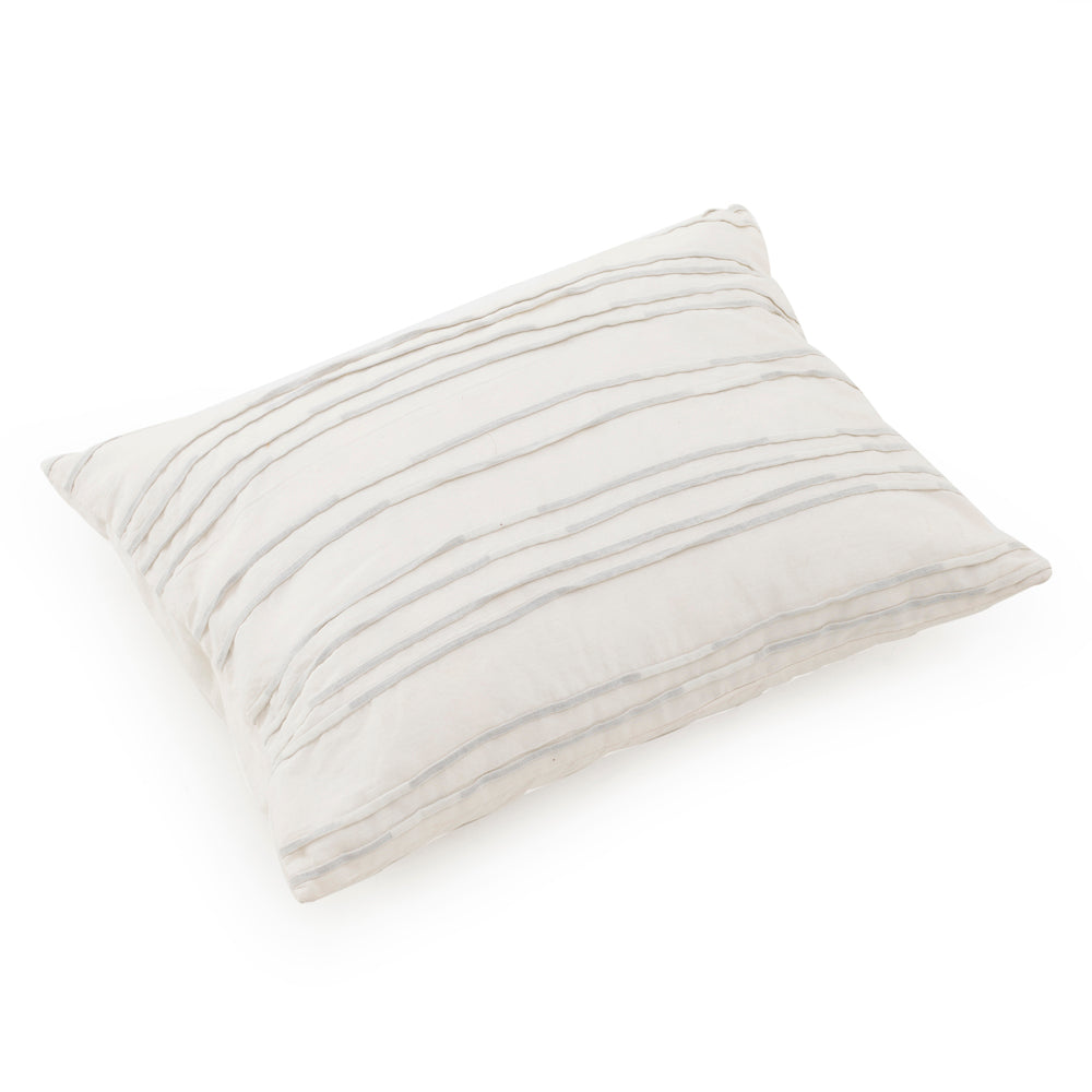 Off-White Silver Striped Pillow