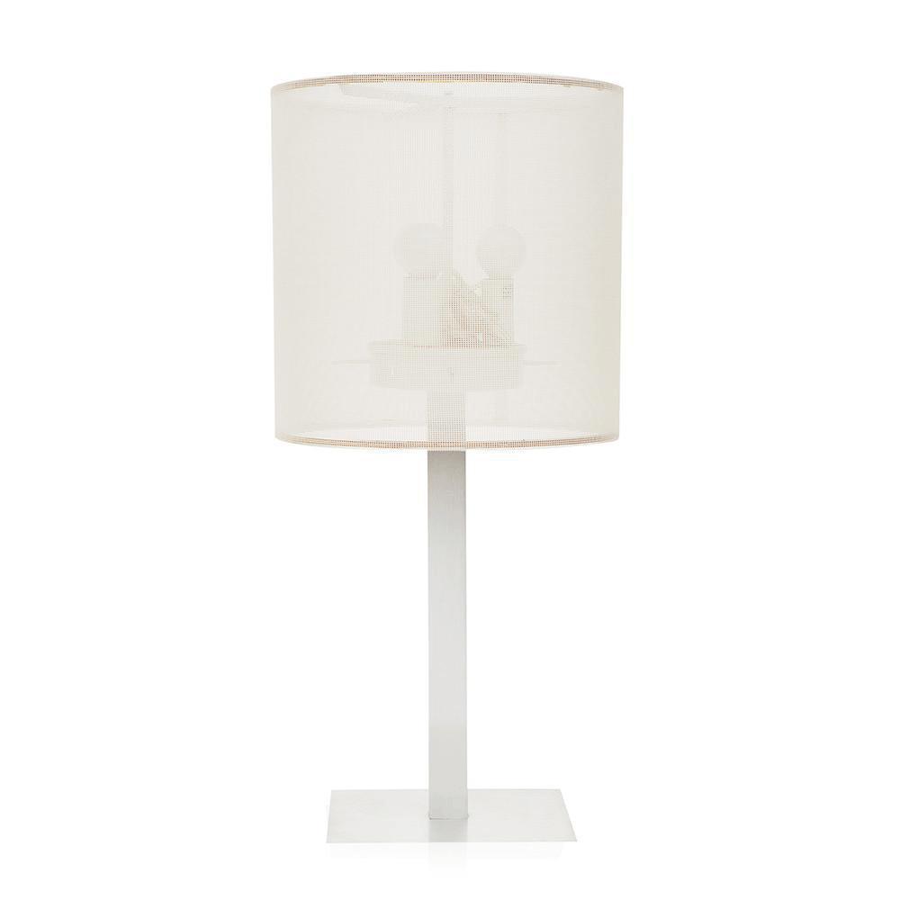 White Square Base Table Lamp