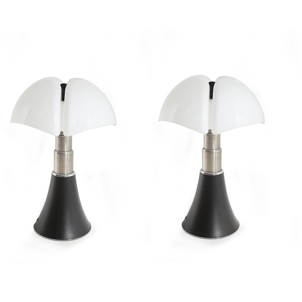 Tall Deco Black and White Acrylic Mushroom Table Lamp