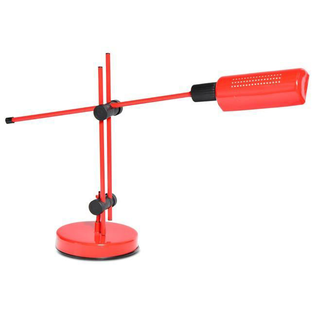 Red Metal Long Arm Desk Lamp