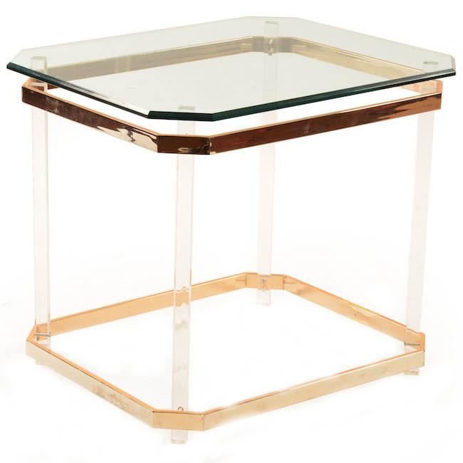 Gold & Glass Side Table