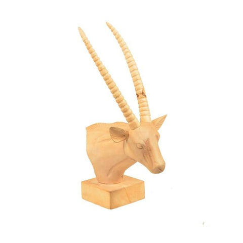 Light Wood Antelope Bust