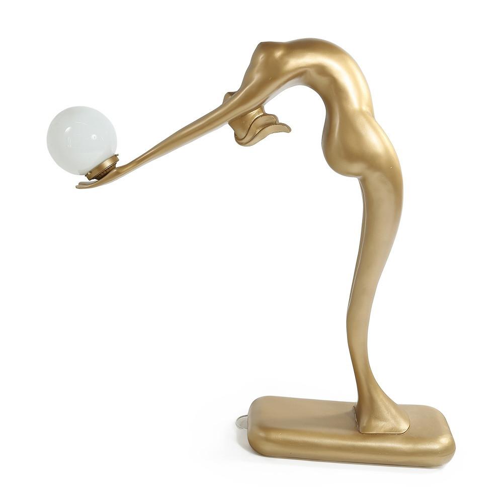 Gold Woman Arching Floor Lamp