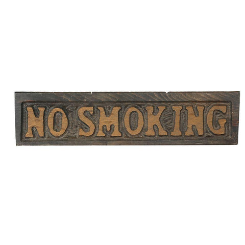 No Smoking Wood Sign