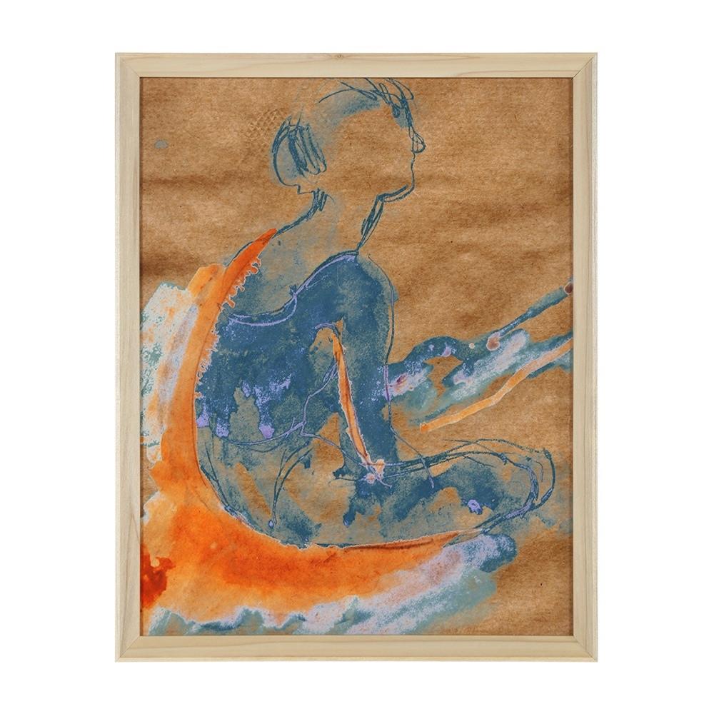 0820 (A+D) Ballerina Blue Orange (12" x 15")
