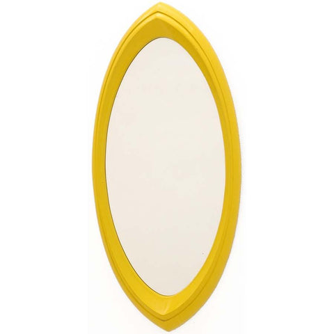 Yellow Plastic Pointed Oval Wall Mirror