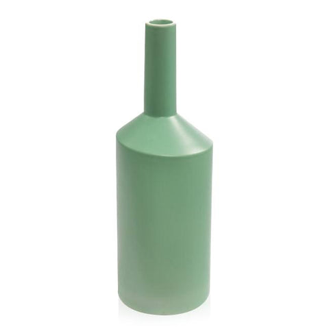 Green Aqua Ceramic Vase Askew (A+D)