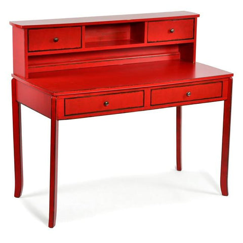 Contemporary Red Desk with Drawers