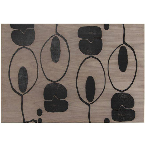 0791 (A+D) Walnut Black Shapes (36" x 24")