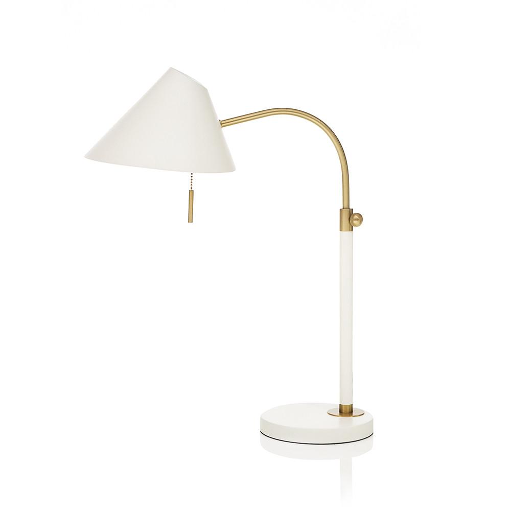 White & Brass Modern Desk Lamp