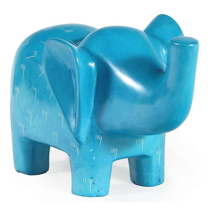 Blue Aqua Elephant Table Sculpture (A+D)