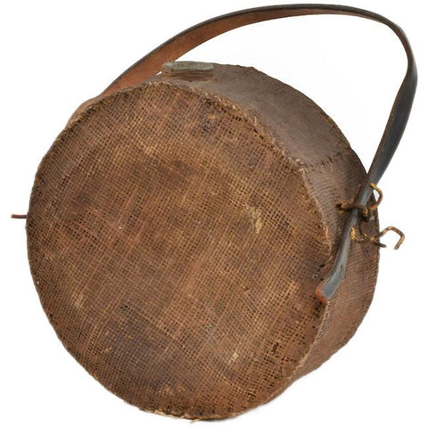 Vintage Leather + Burlap Canteen