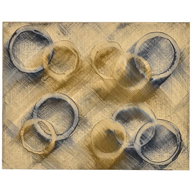 0665 (A+D) Blue Brown Circles (14" x 11")