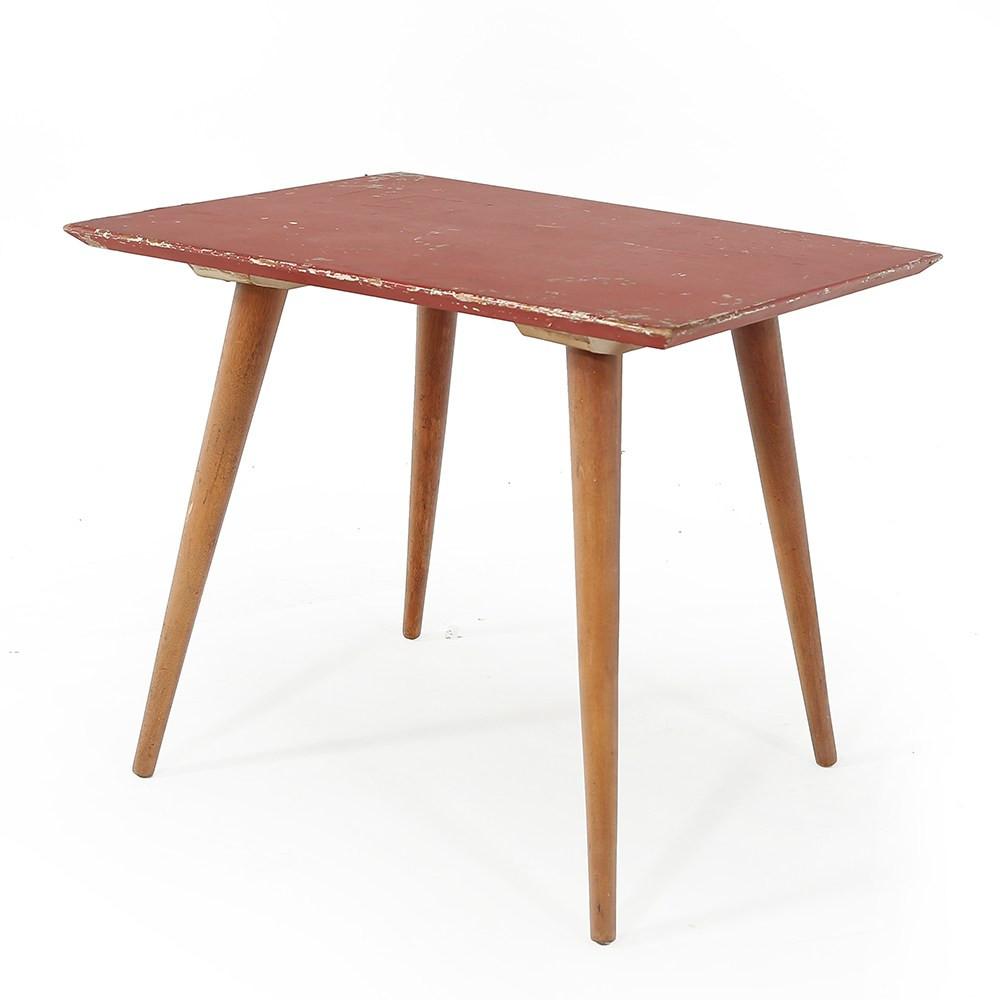 Red Rustic Top Side Table -