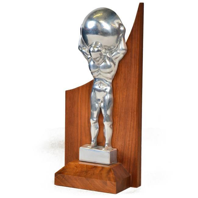Silver Chrome Atlas Statue