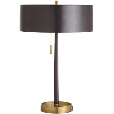 Contemporary Black Metal Shaded Table Lamp