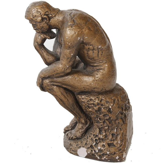 Bronze Thinking Man Sculpture