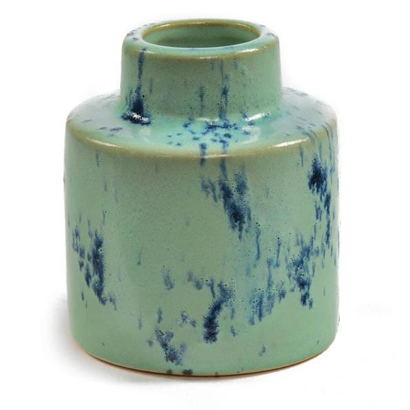 Green Aqua Ceramic Vase Round (A+D)