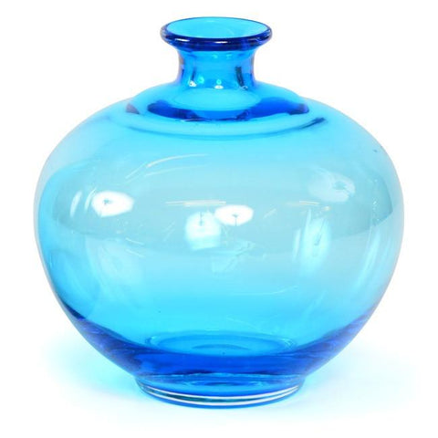 Blue Rounded Glass Vase