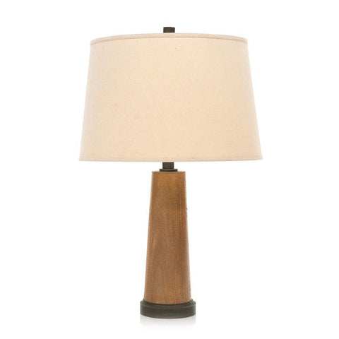 Simple Wood Column Table Lamp