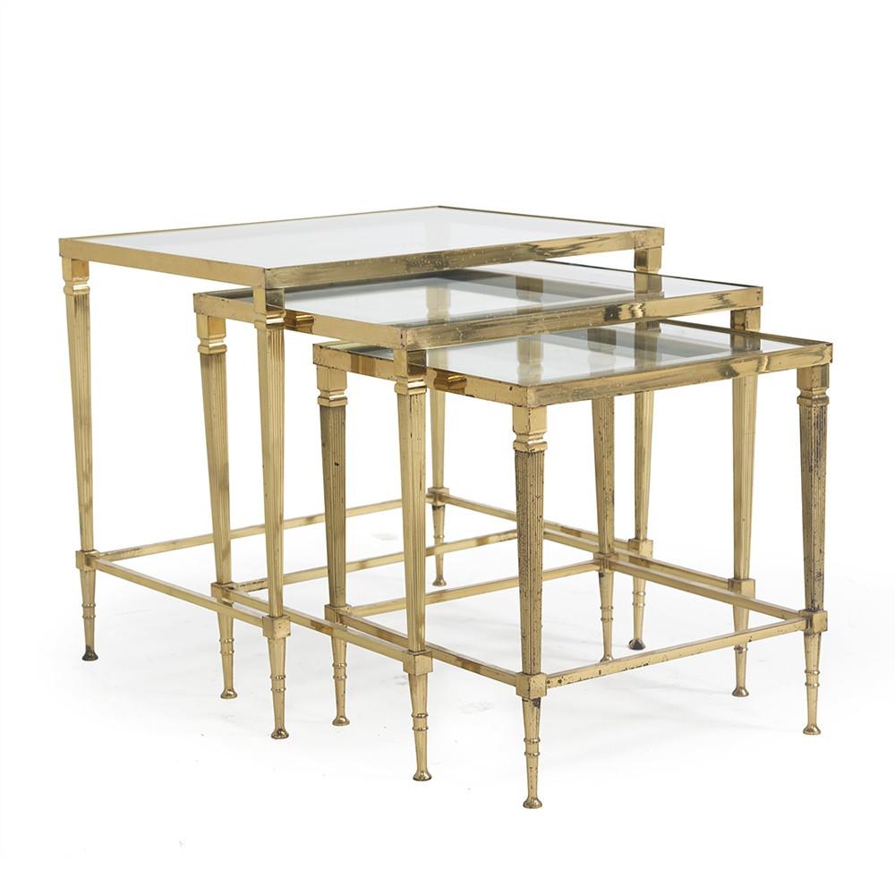 Brass Nesting Tables - Set of 3