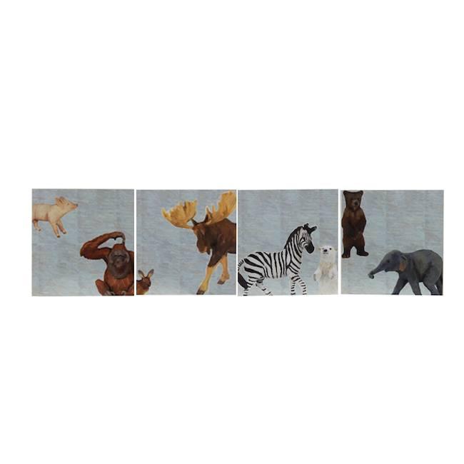 0797 (A+D) Elephant Grizzly Bear (10" x 10")