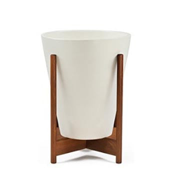 Case Study Ceramic Funnel with Wood Stand - White