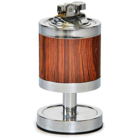Chrome and Wood Table Lighter