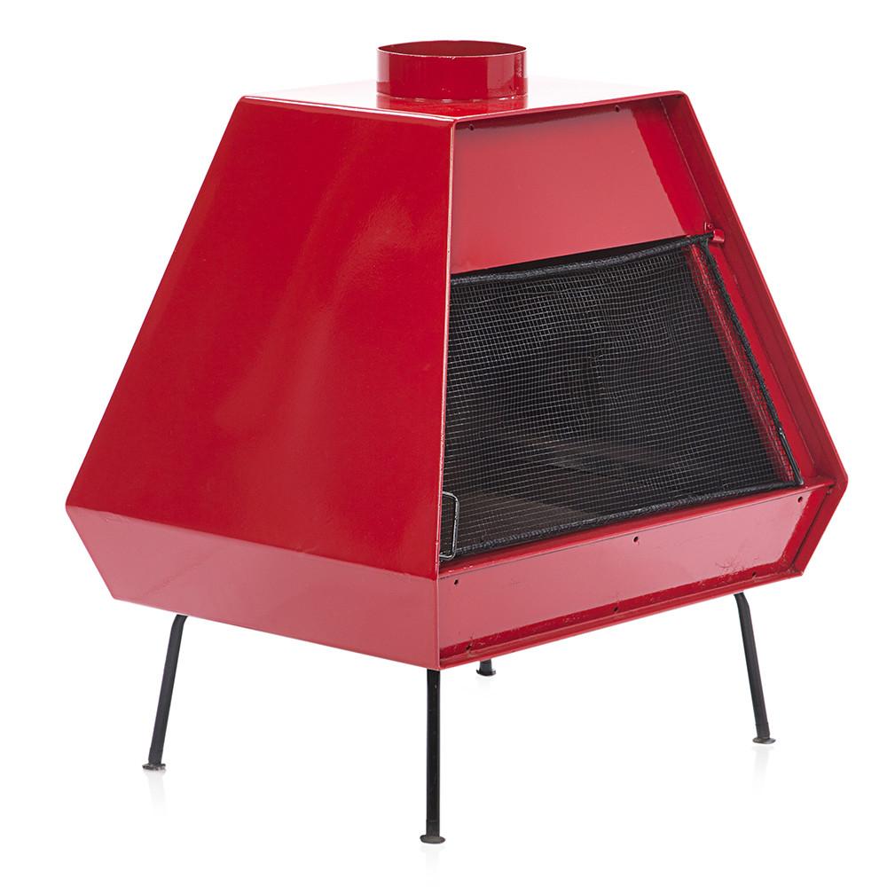 Red Pyramid Fireplace