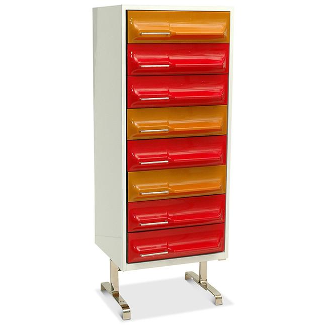 Red & Orange Tall Mod Cabinet