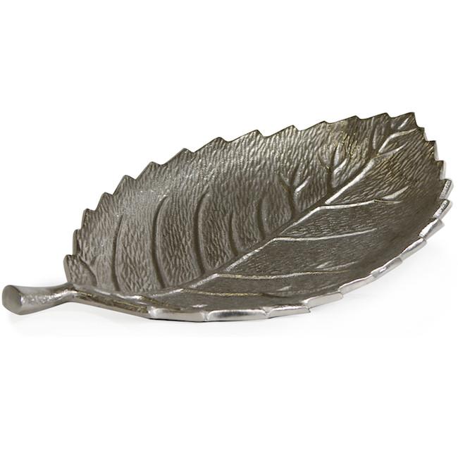 Silver Metal Leaf Platter