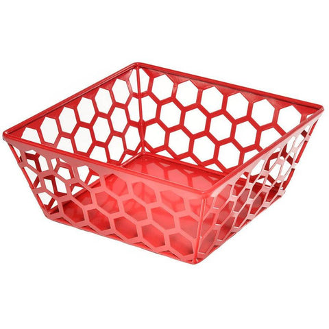 Red Honeycomb Square Basket