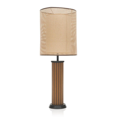 Wood & Wicker Table Lamp