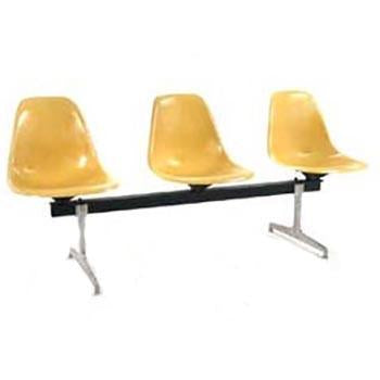 Yellow Fiberglass Shell 3-Seat Tandem Seating Bench