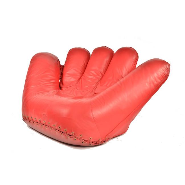 Red Leather Baseball Glove Love Seat
