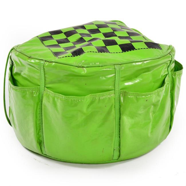 Green with Black Checkers Ottoman