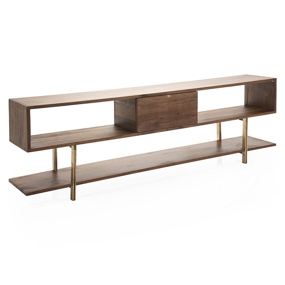 Wood Long Contemporary Media Console - Gil & Roy Props