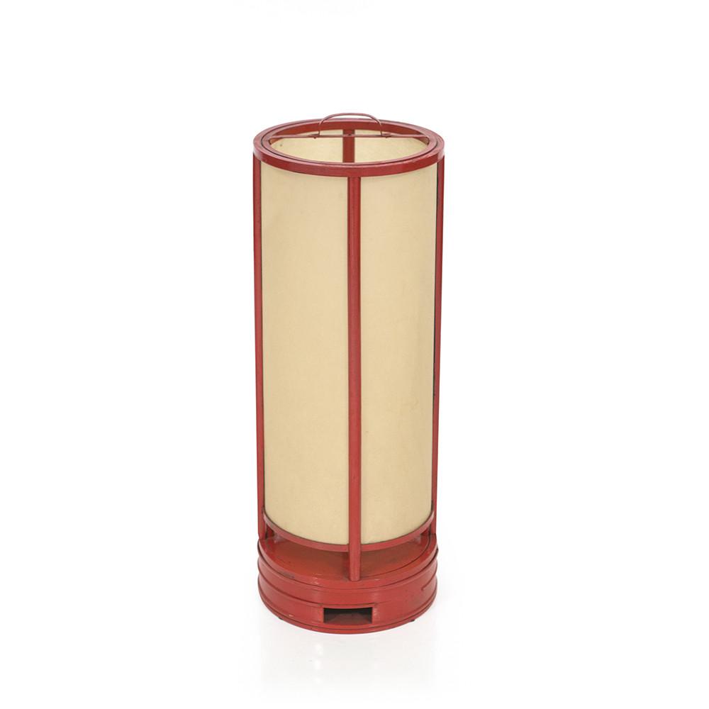 Red Metal Cylinder Floor Lamp