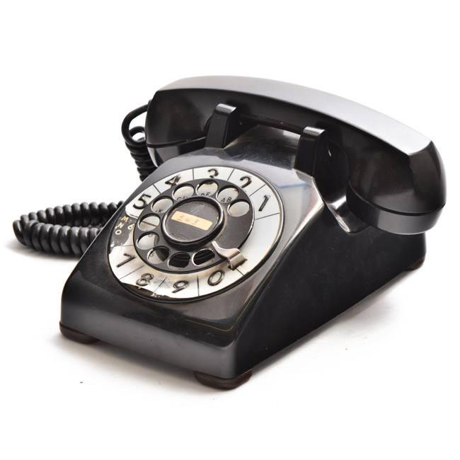Black Rotary Phone with Large Numbers