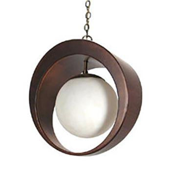 Circle Cut Out Walnut Hanging Pendant