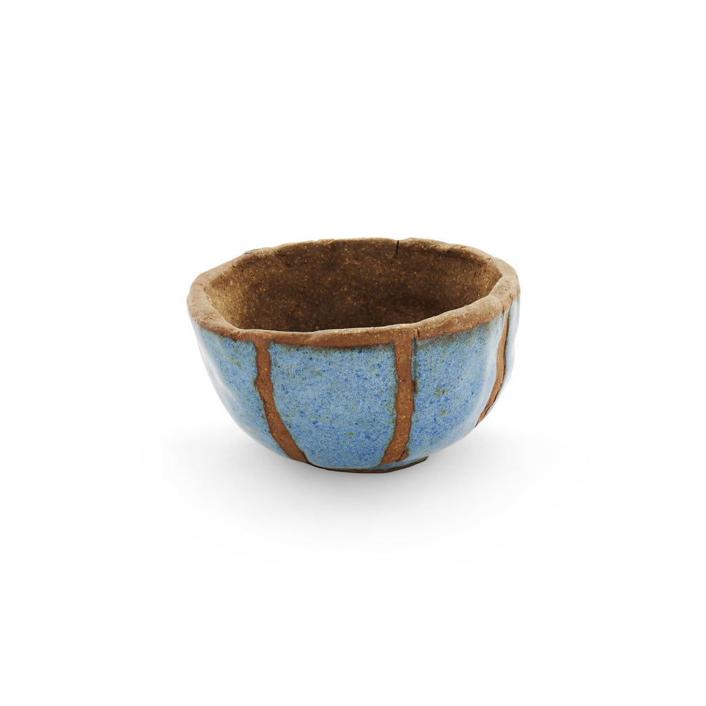 Blue Glazed Clay Bowl (A+D)
