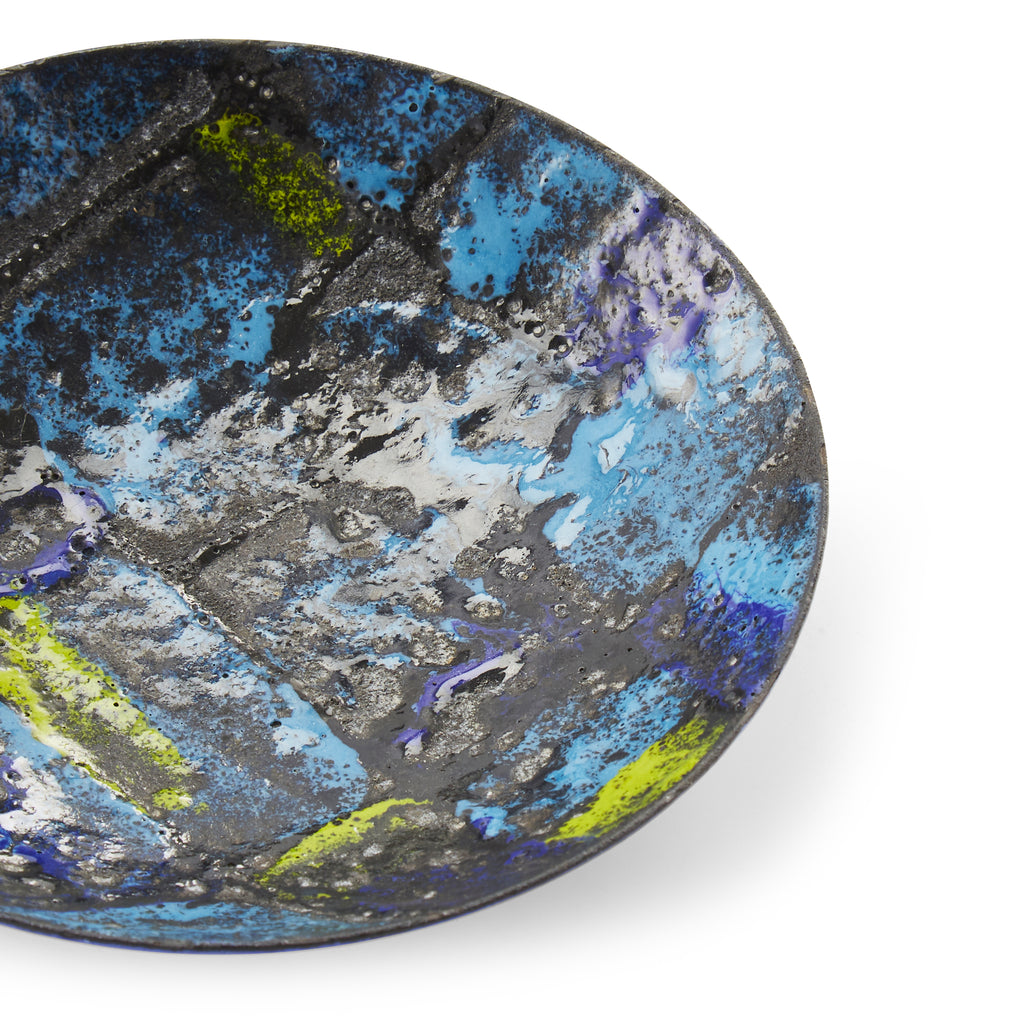Blue Abstract Ceramic Serving Plate