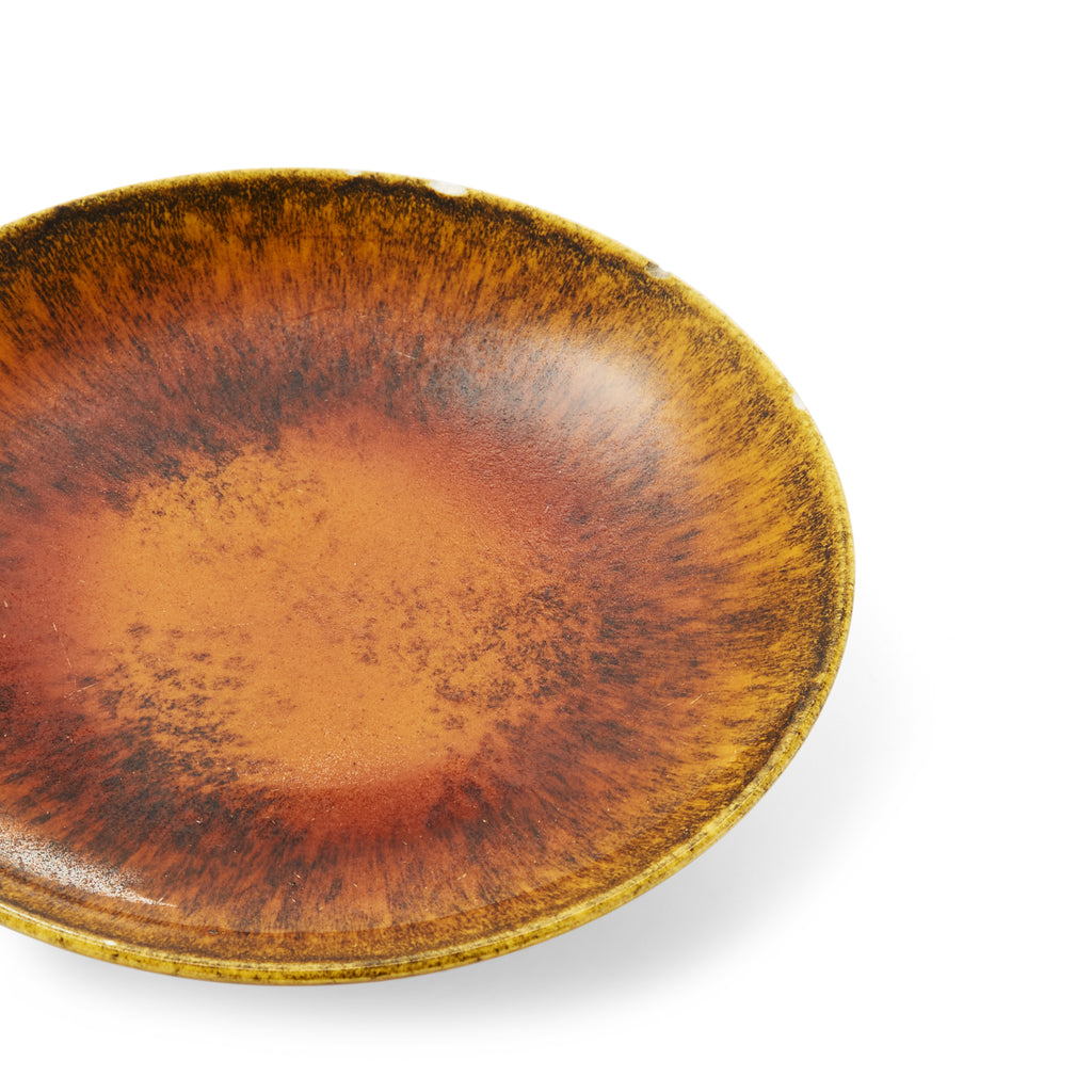 Brown and Yellow Ceramic Serving Plate (A+D)