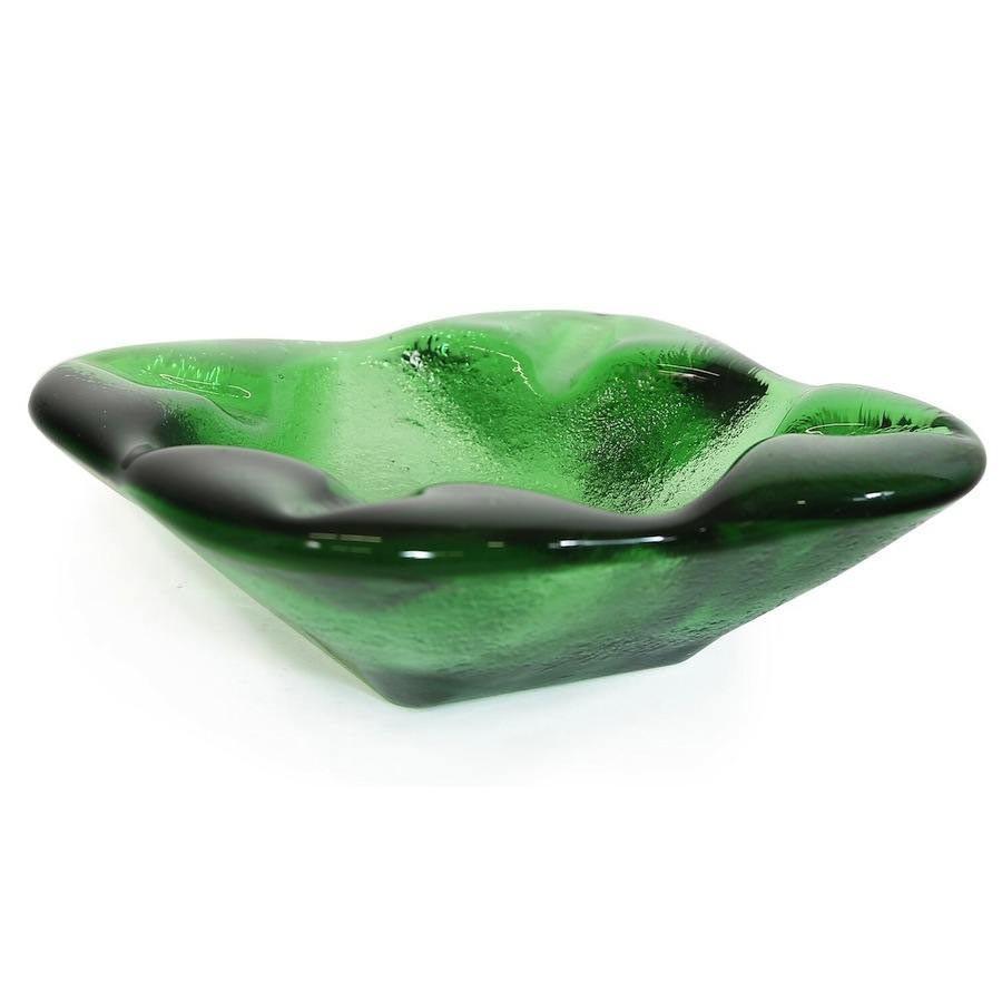 Green Glass Ashtray # 1