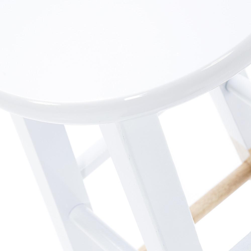 White Top Stool with Wood Lower Legs