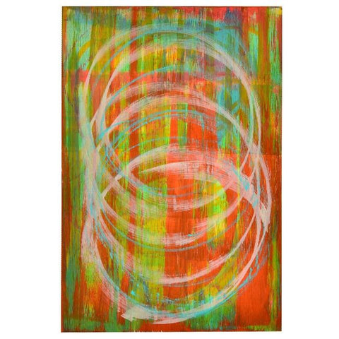 0668 (A+D) White Circles Red Green C (12" x 18")